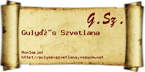 Gulyás Szvetlana névjegykártya